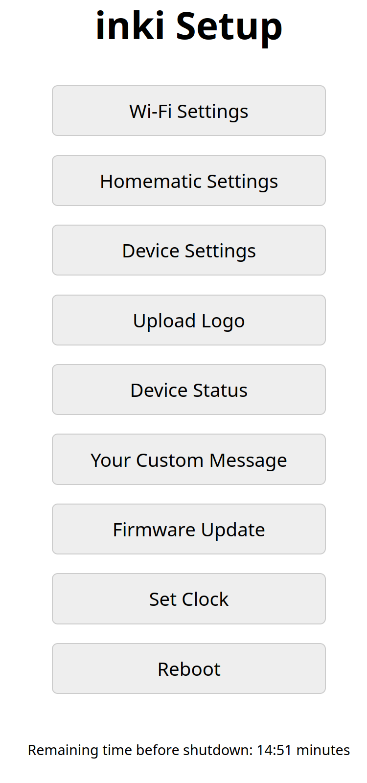 Homematic web interface device configuration