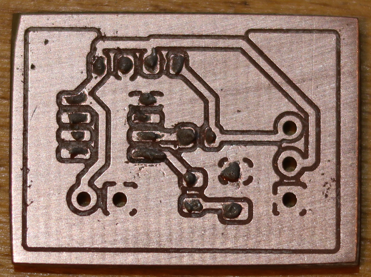 Milled PCB with paste
